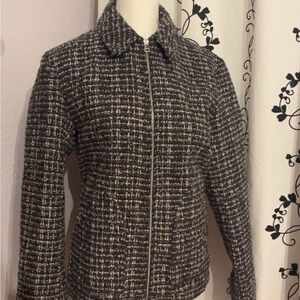 Unisex Black and White Tweed Jacket